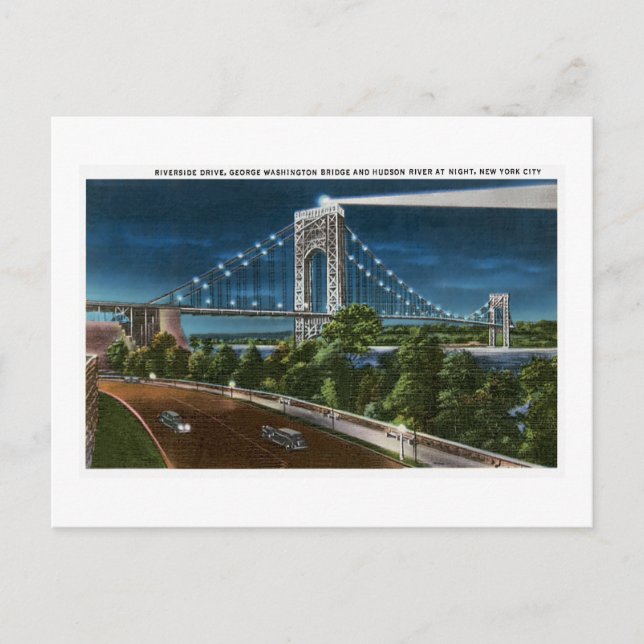 Washington Bridge Hudson River, New York City Vykort (Framsida)