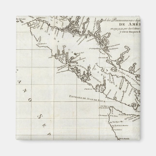 Washington, British Columbia, Vancouver karta Magnet (Framsidan)