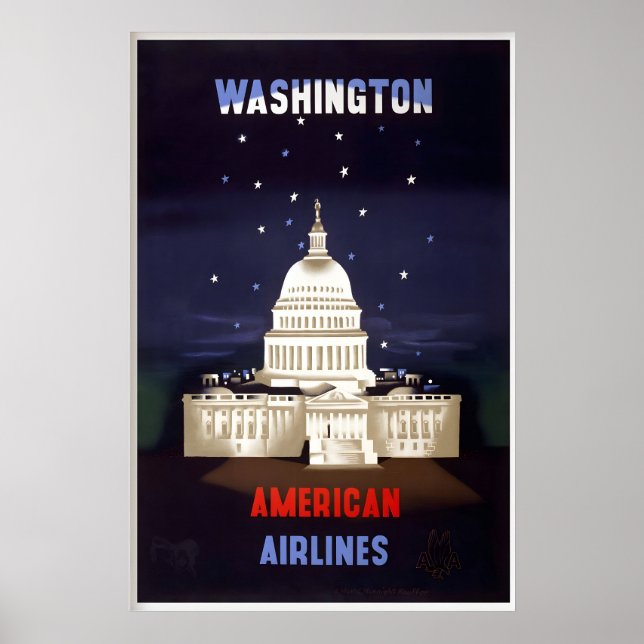 Washington Capitol Amerikanska United States Vinta Poster (Framsidan)