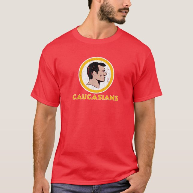 Washington Caucasians Football Rednecks T Shirt (Framsida)