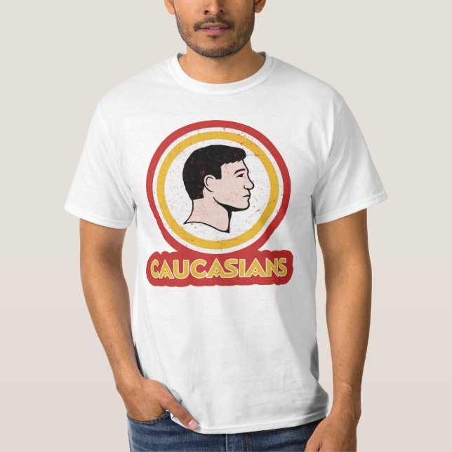 " Washington Caucasians Redskins - Caucasians" T Shirt (Framsida)
