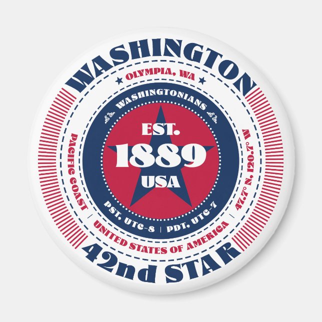 Washington Circle Typography Souvenir Magnet (Framsidan)