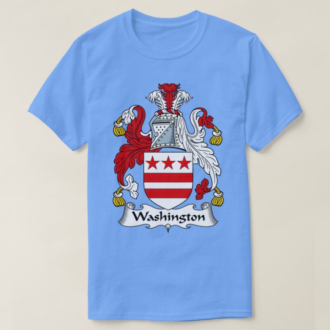 Washington Coat of Arms Family Crest  T Shirt (Design framsida)