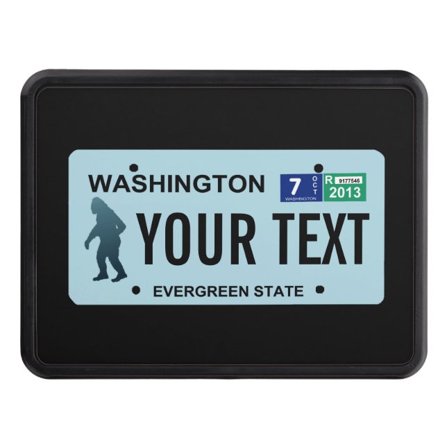 Washington Columbia Sasquatch License Plate Skydd För Dragkrok (Framsidan)