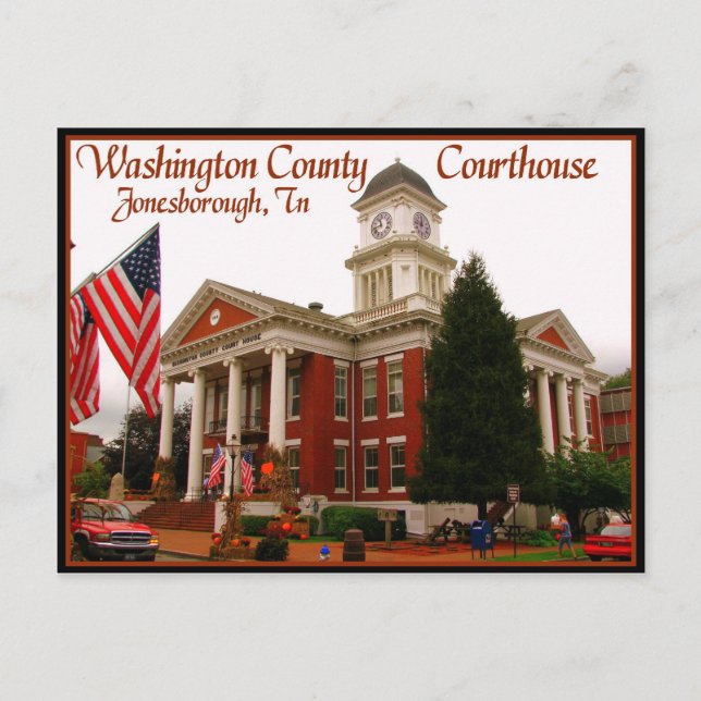 Washington County Domstol - Jonesborough, TN Vykort (Framsida)
