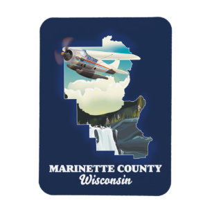 Washington County Maine Karta Magnet