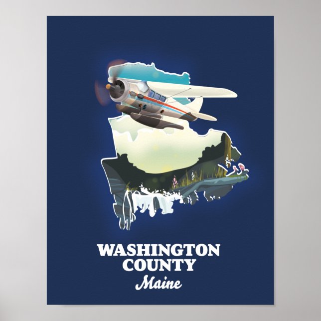 Washington County Maine Karta Poster (Framsidan)