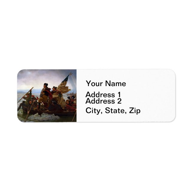 Washington Crossing Delaware Art Returadress Etikett (Framsidan)
