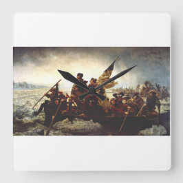 Washington Crossing the Delaware by Emanuel Leutze Fyrkantig Klocka