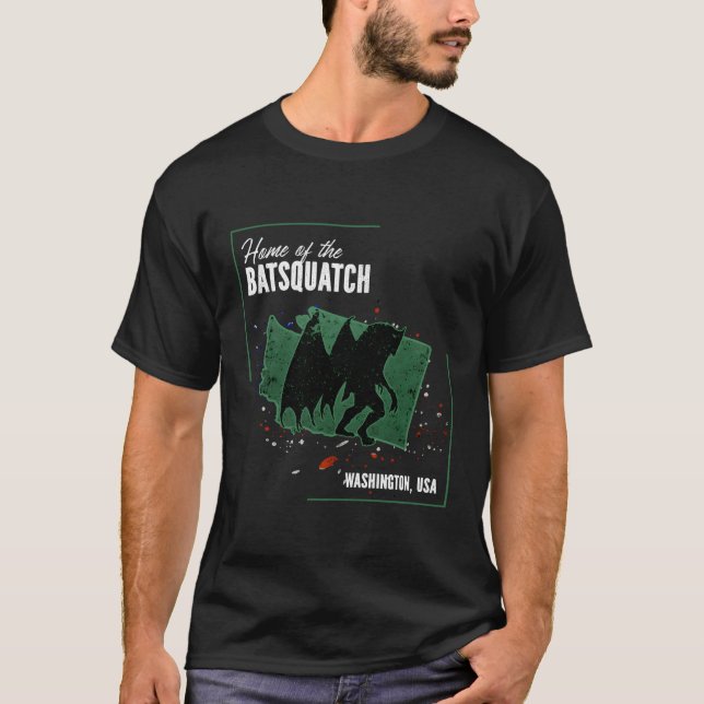 Washington Cryptids Home of the Batsquatch T Shirt (Framsida)