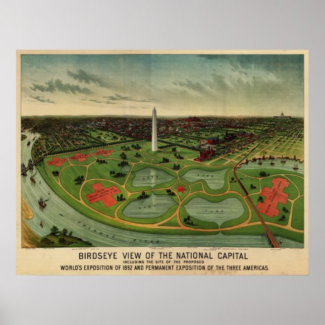 Washington D.C., 1892 (E. Johnson) BigMapBlog.com Poster (Framsidan)