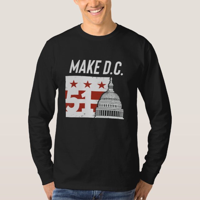 Washington D C  51st State  Cool DC Statehood T Shirt (Framsida)