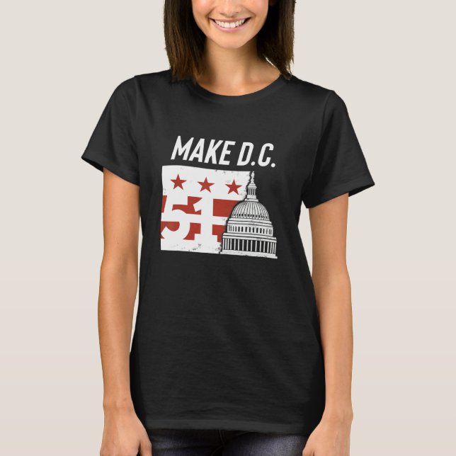 Washington D C  51st State  Cool DC Statehood T Shirt (Framsida)