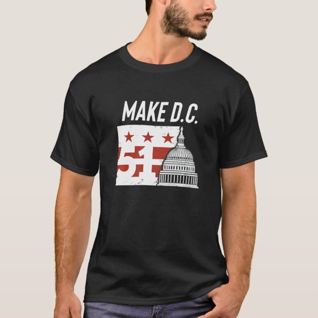 Washington D C 51st State Coola DC Statenature T Shirt (Framsida)