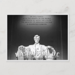 Washington, D.C. - Abraham Lincoln Statue Postcard Inbjudan Vykort