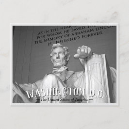 Washington, D.C. - Abraham Lincoln Statue Postcard Inbjudan Vykort