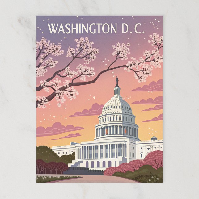 Washington D.C.: Blommarna för körsbär i Huvudstad Vykort (Skapare uppladdad)