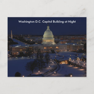 Washington D.C. Capitol-byggnaden en vinterkväll Vykort