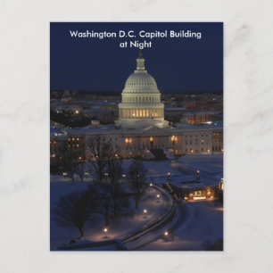 Washington D.C. Capitol-byggnaden en vinterkväll Vykort