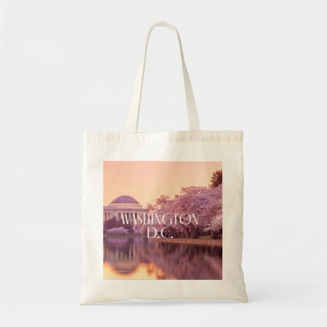 Washington D.C. Cherry Blommar Tote Bag Tygkasse (Framsidan)