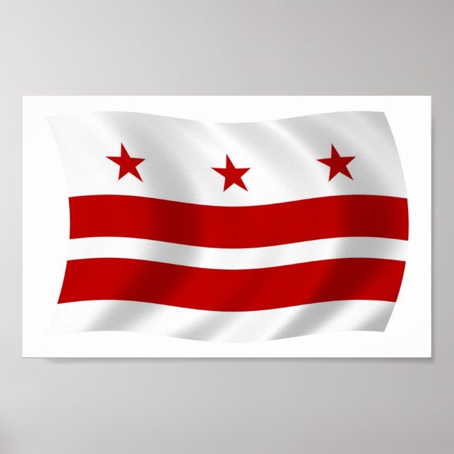 Washington D.C. Flagga Affisch Print (Framsidan)