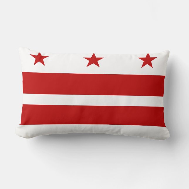 Washington D.C. flagga, amerikansk delstatsflagga  Lumbarkudde (Framsida)