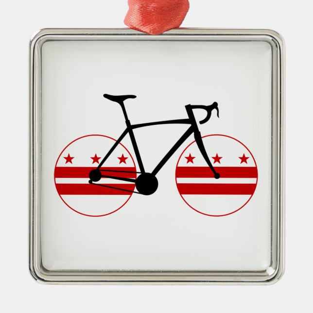 Washington D.C. Flagga Cycling Julgransprydnad Metall (Framsidan)