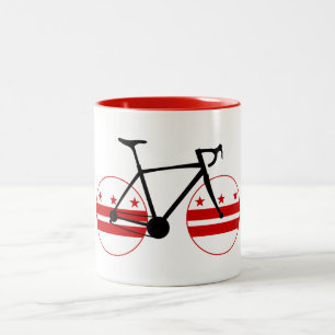 Washington D.C. Flagga Cycling Två-Tonad Mugg