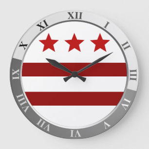 Washington D.C. flagga Large Clock Stor Klocka