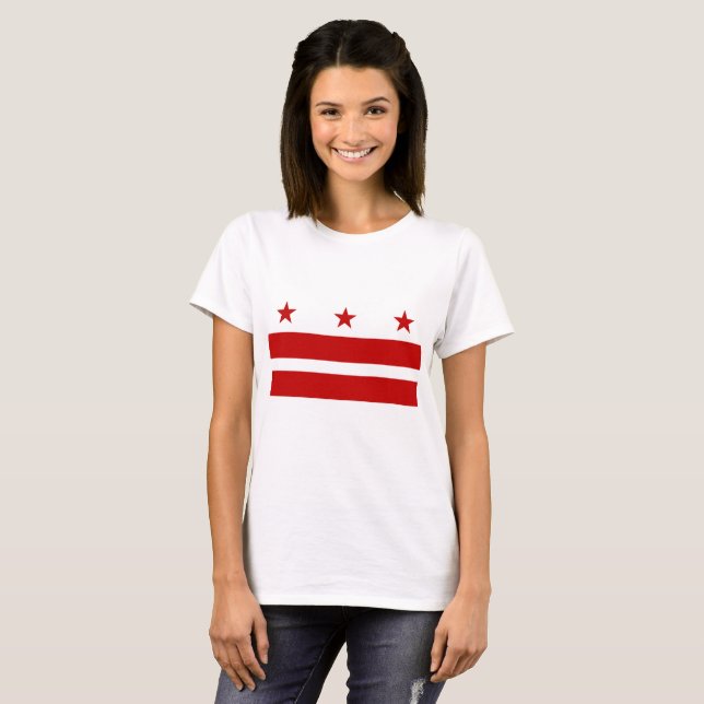 Washington D.C-flagga T Shirt (Hel framsida)