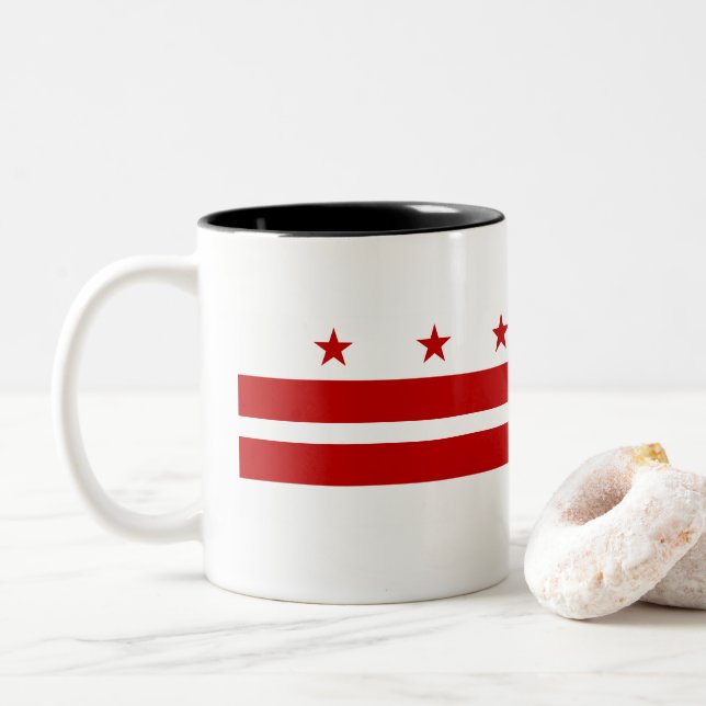 Washington D.C-flagga Två-Tonad Mugg (Med munk)