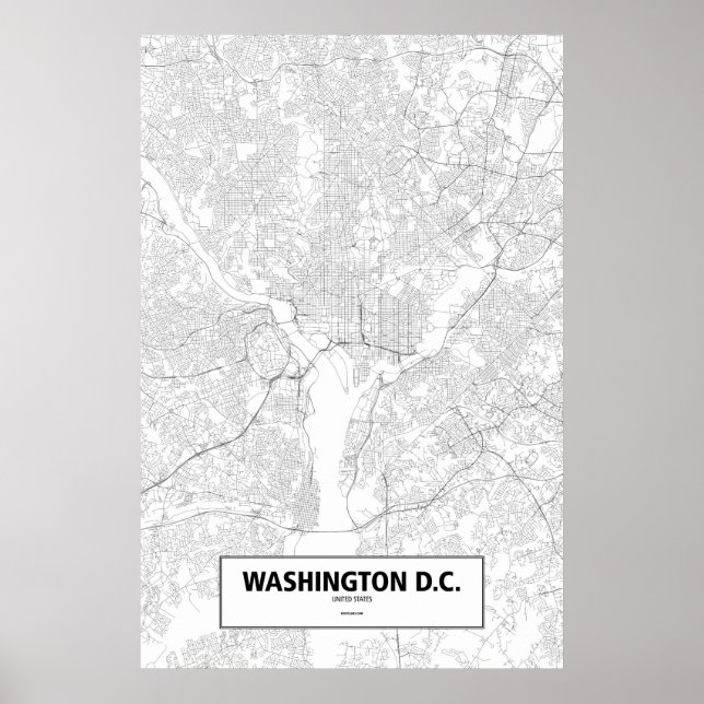 Washington D.C., Förenade Stater (svart på vitt) Poster (Framsidan)