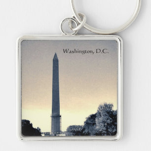 Washington D.C. Fyrkantig Silverfärgad Nyckelring
