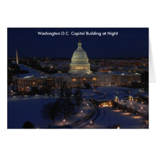 Washington D.C. Huvudstad Bygger i vinternatten Hälsningskort