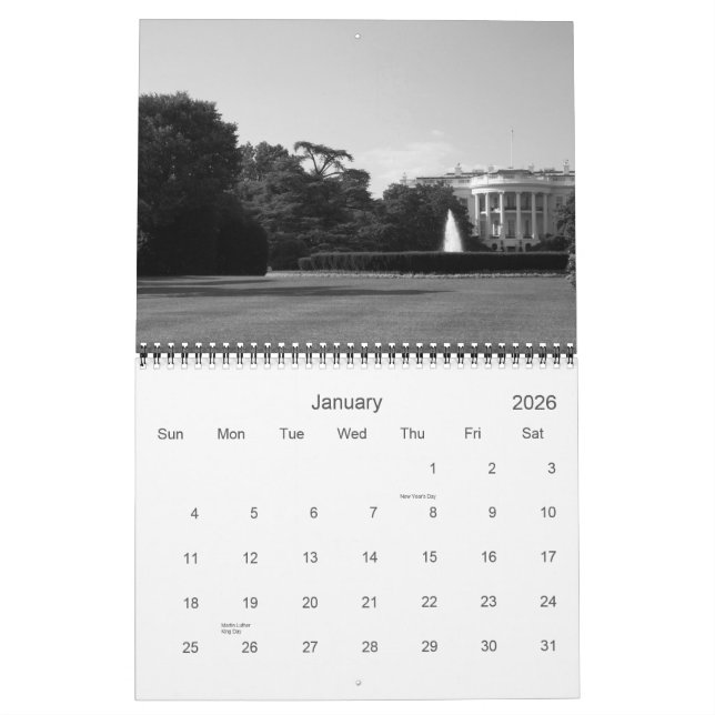 Washington D.C. i svart & vit Kalender (Jan 2026)