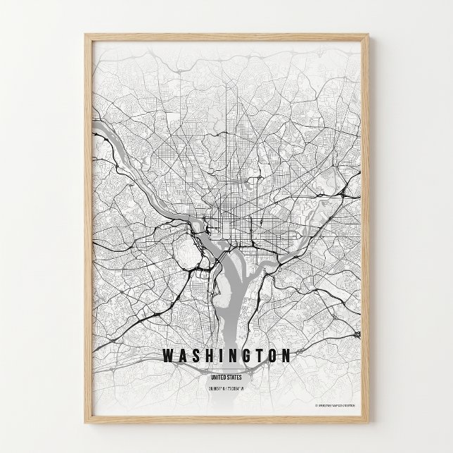 Washington D.C. Karttryck Huvudstad Poster (Skapare uppladdad)