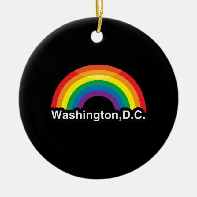 WASHINGTON D.C. LGBT VARA STOLT ÖVER REGNBÅGE JULGRANSPRYDNAD KERAMIK (Framsidan)