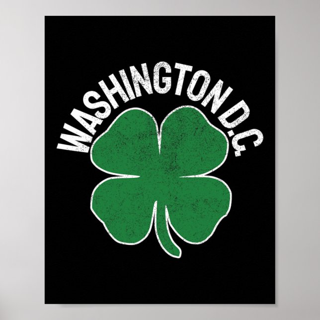 Washington D.C. Present St. Patrick's Day Shamrock Poster (Framsidan)