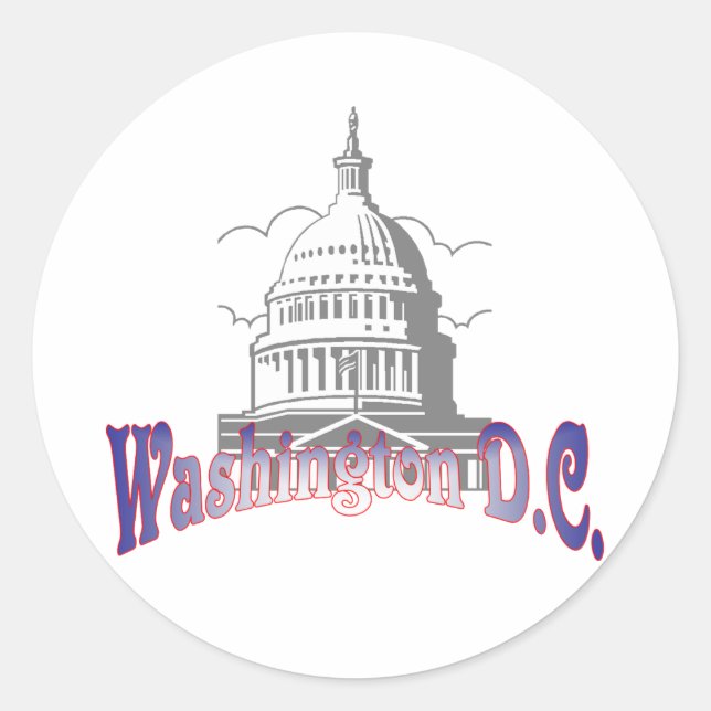 Washington D.C. Sticker Runt Klistermärke (Framsida)