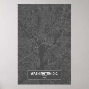 Washington D.C., United States (vit på svart) Poster