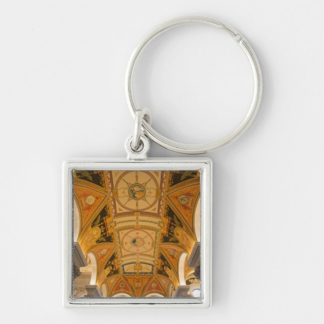 WASHINGTON D.C. USA. Taket av understöder golv Fyrkantig Silverfärgad Nyckelring (Framsidan)