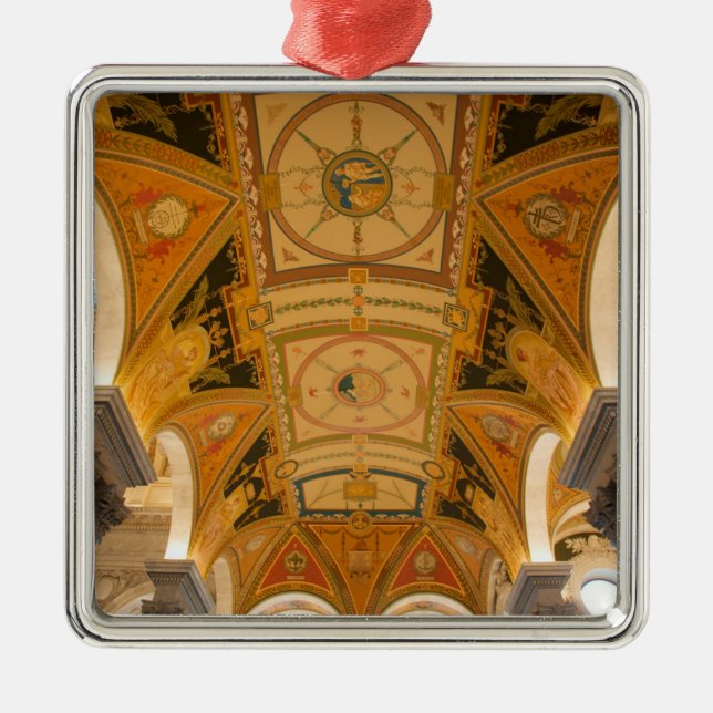 WASHINGTON D.C. USA. Taket av understöder golv Julgransprydnad Metall (Framsidan)