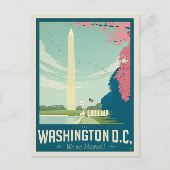 Washington, D.C. | Vi har flyttat Inbjudan Vykort (Framsida)