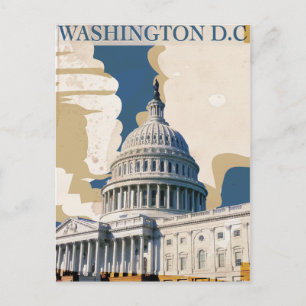 Washington D.C Vintage resor Poster Vykort