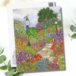 Washington D.C. Watercolor Vykort<br><div class="desc">Detta vykort har ursprungliga vattenfärgsbilder som inspirerats av de vackra blommorna i Bartholdi Park, Washington D.C. A paver väg, omgiven av färgstark blomning Vår blommor, och som besöks av en kylig mockingbird med Byggnaden Huvudstad i Förenade Stater i bakgrunden. Det här är en originalbild av Tiffany Duffy. Se några av...</div>