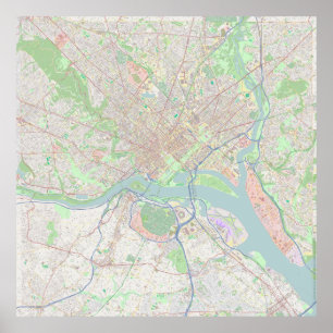 Washington DC 40 flytta sig mycket långsamt kartan Poster
