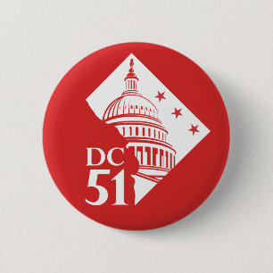 Washington DC 51:a självstyre nu Button Knapp