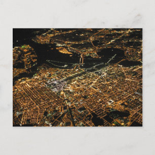 Washington DC Aerial Natt Vykort