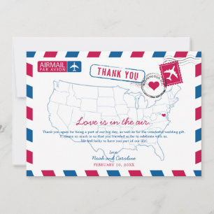 Washington DC Airmail Bröllop Tack Kort