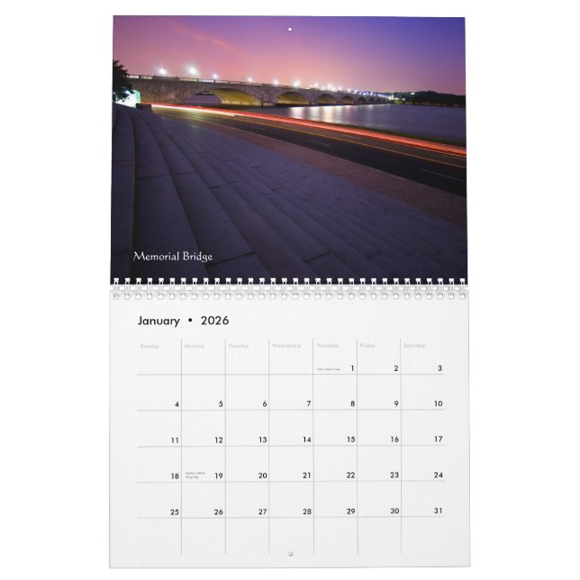 Washington DC-arkitektur Kalender (Jan 2026)